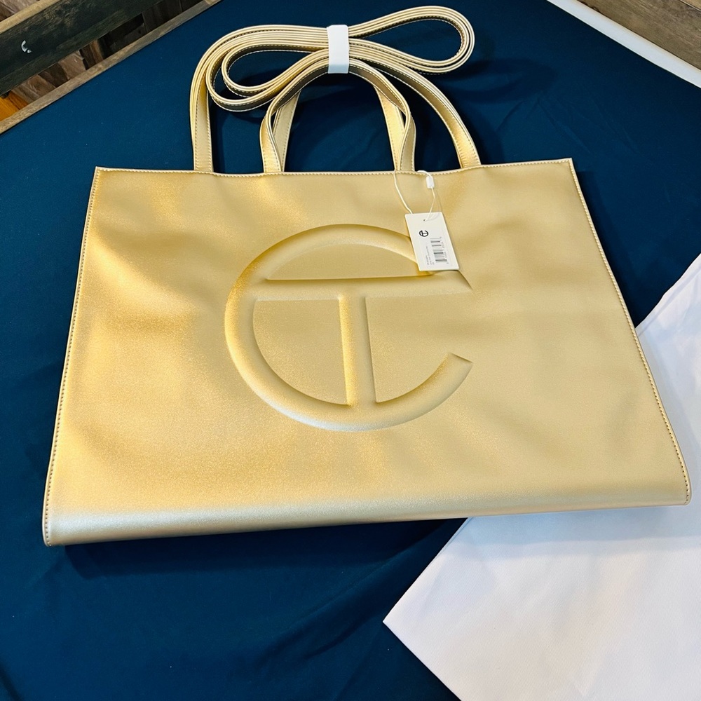 TELFAR Large Shopping Bag-Gold - Picture 2 of 2